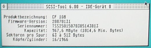 Der CF-Adapter wird als IDE-Festplatte erkannt